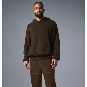 SOLD🟤 Alo Yoga Scholar Hoodie Cotton Knit Sweatshirt S Unisex $218